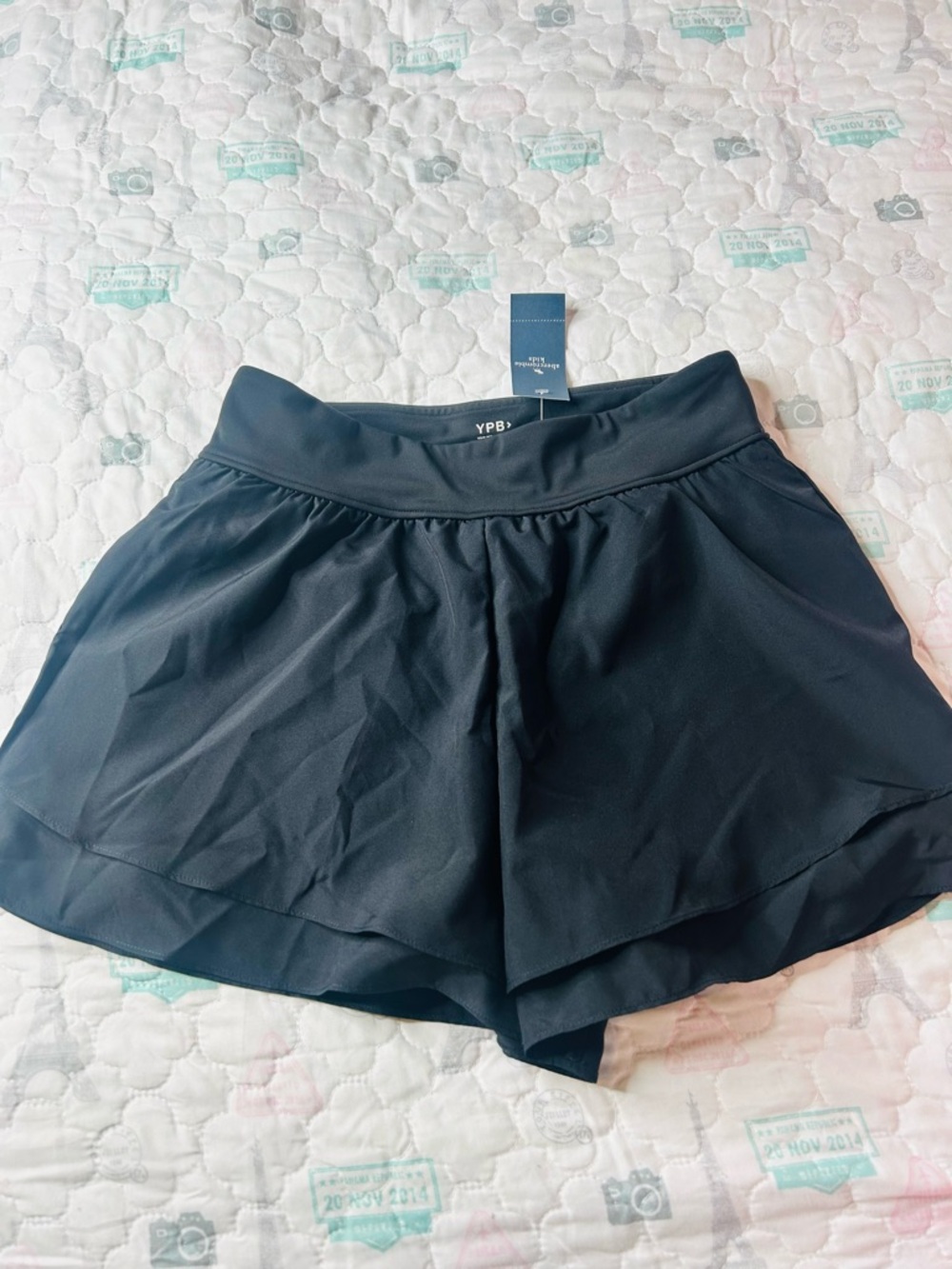 abercrombie kids Black Layered Athletic Shorts